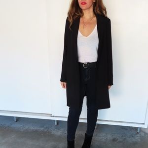 Black Jacket Blazer Long Duster